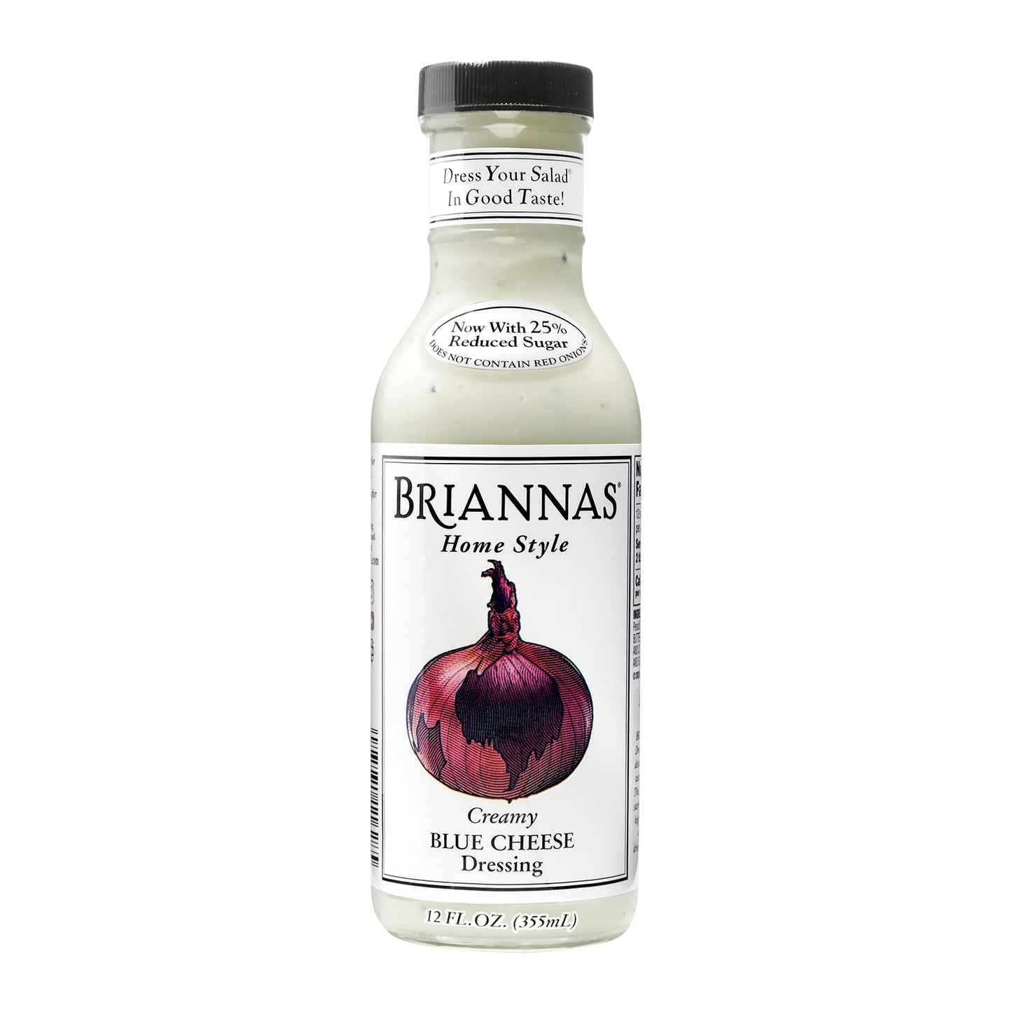BRIANNAS - Home Style Creamy Blue Cheese Dressing – Fine Salad Dressing made with enhanced Ingredients - Gluten Free & Low Sugar Dressing - 12 oz. Bottle