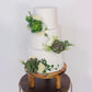 Rinlong Pre-Made 3Pcs Faux Succulent Cake Decorating Flowers Cake Toppers Green Cake Decorations Wedding Birthday Baby Shower Sp