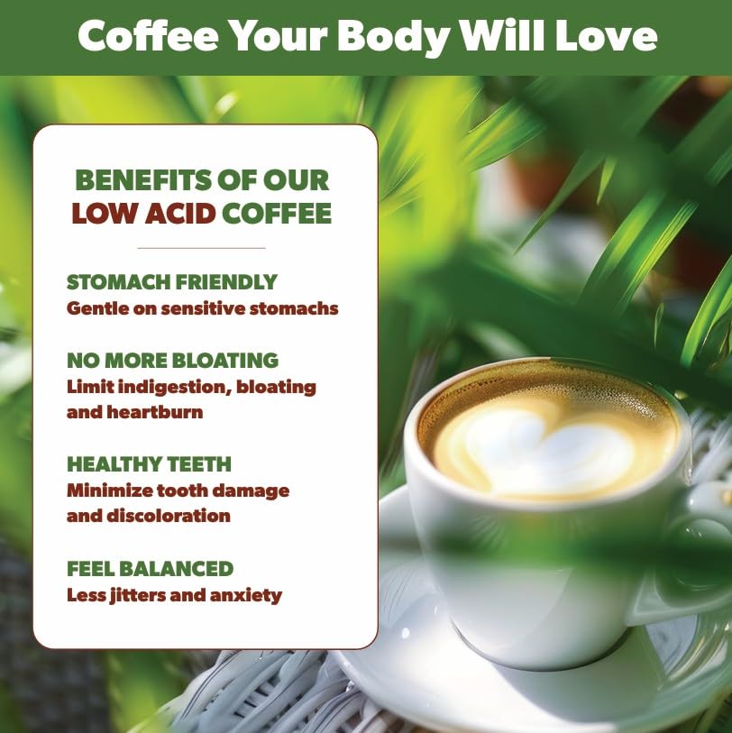 Java Planet Low Acid Coffee, Organic Colombian Single Origin: Whole Bean Medium Dark Roast - Smooth Full Flavored Coffee Bean,5