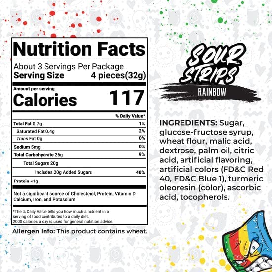 Sour Strips Rainbow (Pack Of 3)