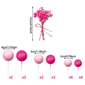 22 Pcs Hot Pink Girl Cake Toppers Girl Theme Cake Decoration For Wedding Birthday Baby Shower Party Decoration Supplies