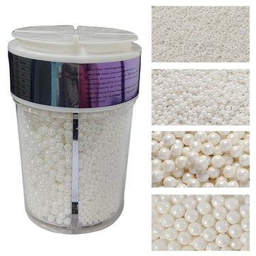 EPHVODI Sprinkles for Cake Decorating, White Pearl Sugar Sprinkles for Cupcake Toppers Wedding Party Halloween Christmas Supplie