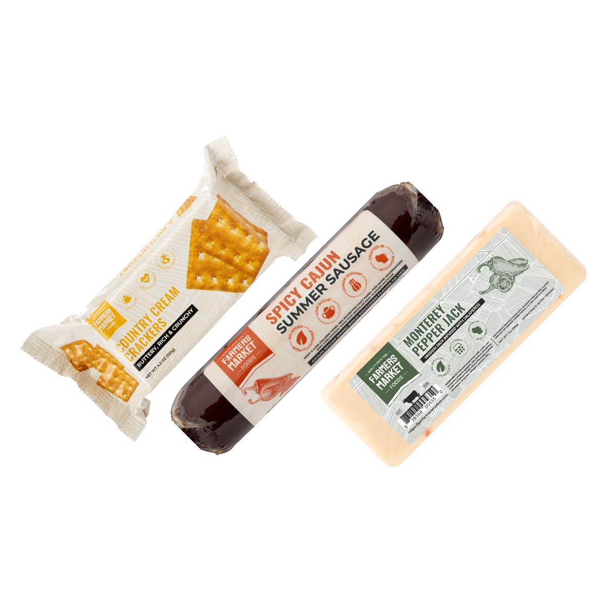 Farmers Market  Keto  Paleo  Low Sodium  Low Sugar  Summer Sausage Gift Set  Cheese Gift Set  Spicy Backpacking Bundle