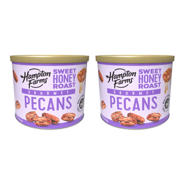 Hampton Farms - Usa Grown Gourmet Nuts - Honey Roasted Pecans - 10 Oz. Canisters - 2 Pack