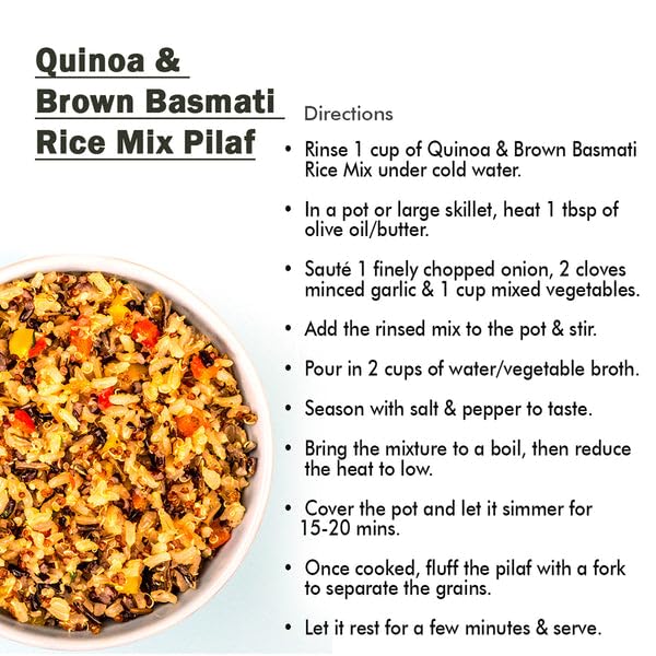 Pride Of India - Pack Of 6 - Quinoa & Basmati Whole Grain Mix - Brown Rice Quinoa Supergrain, 3 Lbs Jar