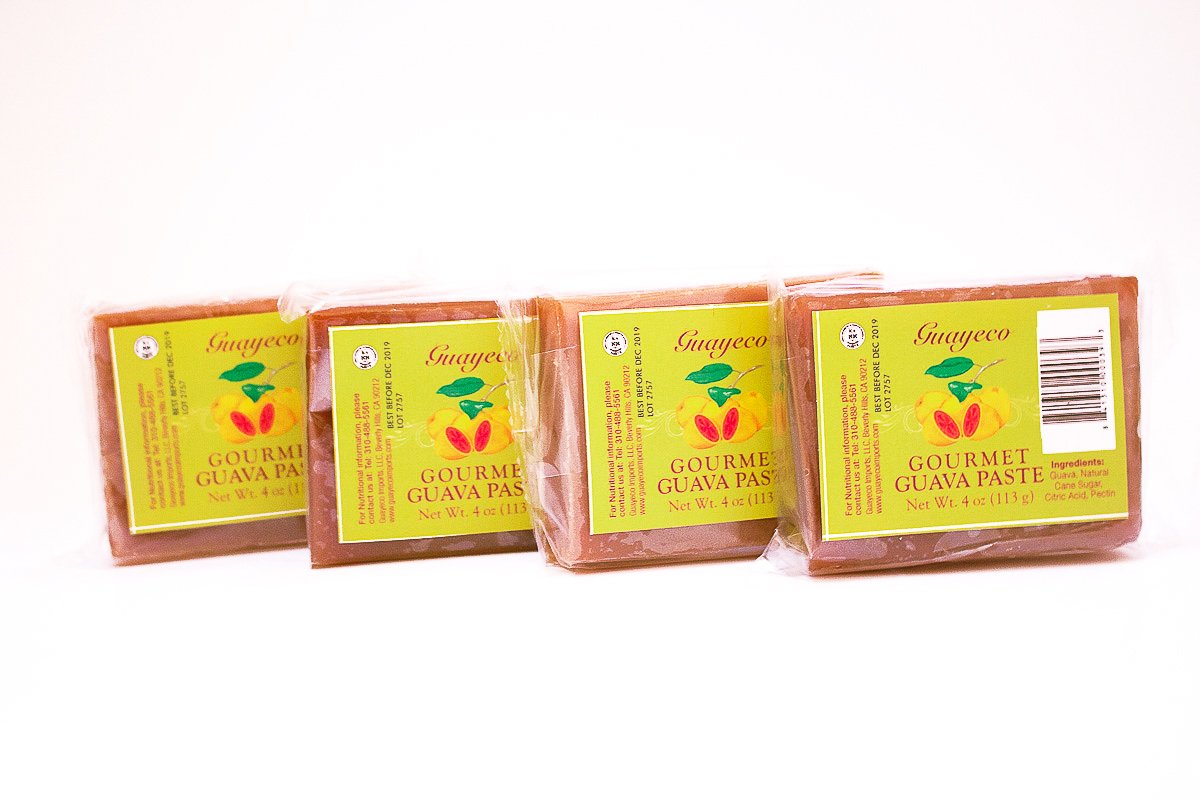 Guava Gourmet Guava Paste (4 Oz. Bar - 4 Pack), Fresh Guava Fruit Preserves, All- Natural, Non-Gmo, Vegan, Gluten And Cholestero