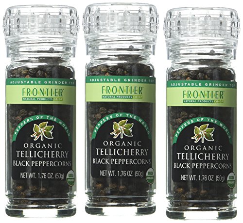 Frontier Natural Products Peppercorns, Og, Black, Tlch, 1.76-Ounce (Pack Of 3)