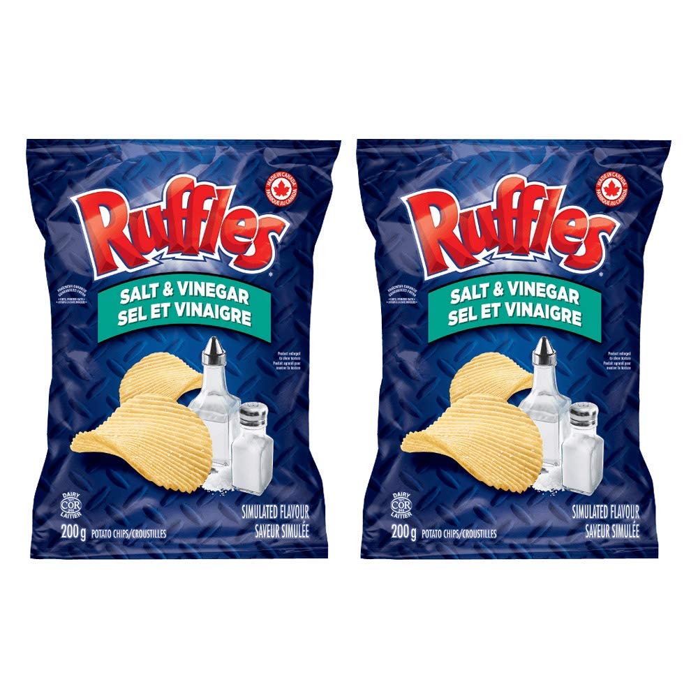 Ruffles Salt & Vinegar Potato Chips 200G/7.05Oz, 2-Pack {Imported From Canada}
