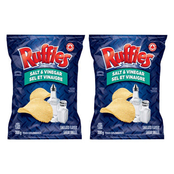 Ruffles Salt & Vinegar Potato Chips 200G/7.05Oz, 2-Pack {Imported From Canada}