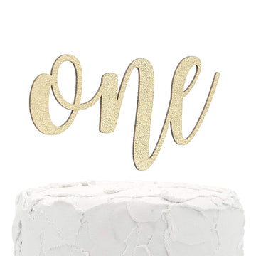 Nanasuko 1St Birthday Cake Topper - One - Double Sided Gold Glitter - Premium Quality Made In Usa