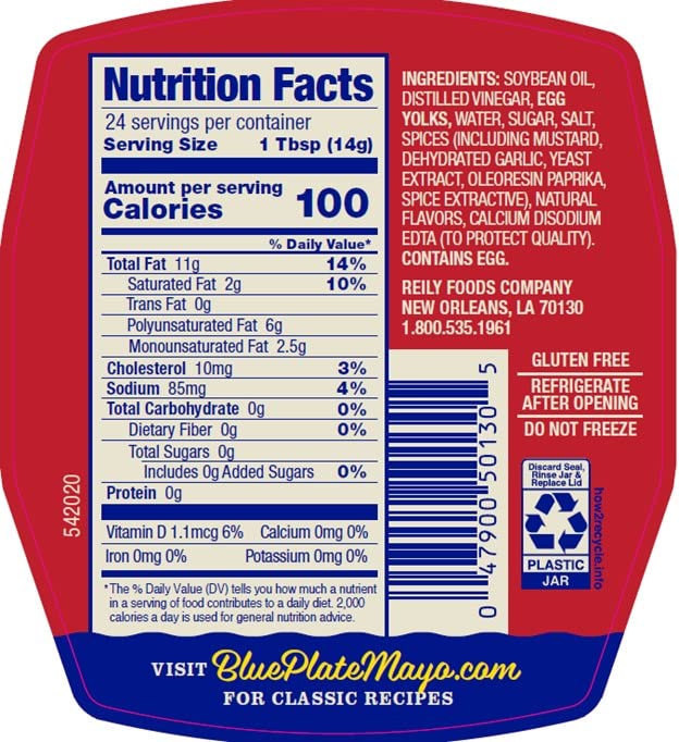 Blue Plate Hot & Spicy Mayonnaise, Rich And Creamy Mayo With A Southern Kick - 12 Fl Oz Squeeze Bottle (Pack Of 6)