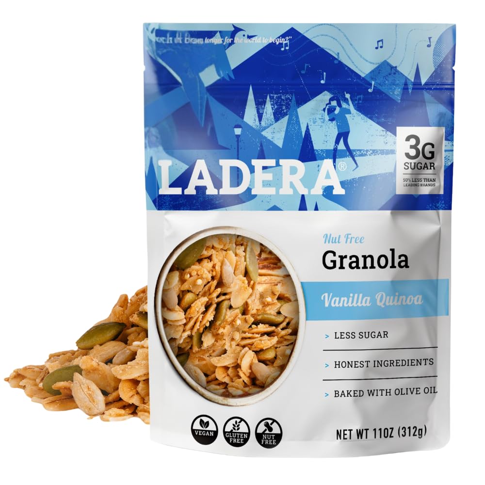 Ladera Foods Vanilla Quinoa Granola - Low Sugar, Gluten Free, Vegan - 11 oz