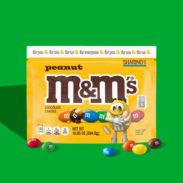 M&M'S Peanut Milk Chocolate, Sharing Size, 10.05 Oz Resealable Bag