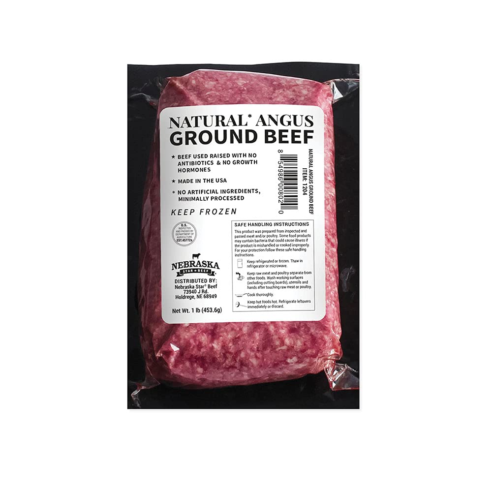 Nebraska Star Beef All Natural Angus Ground Beef, 80/20, 20-1lb Packages