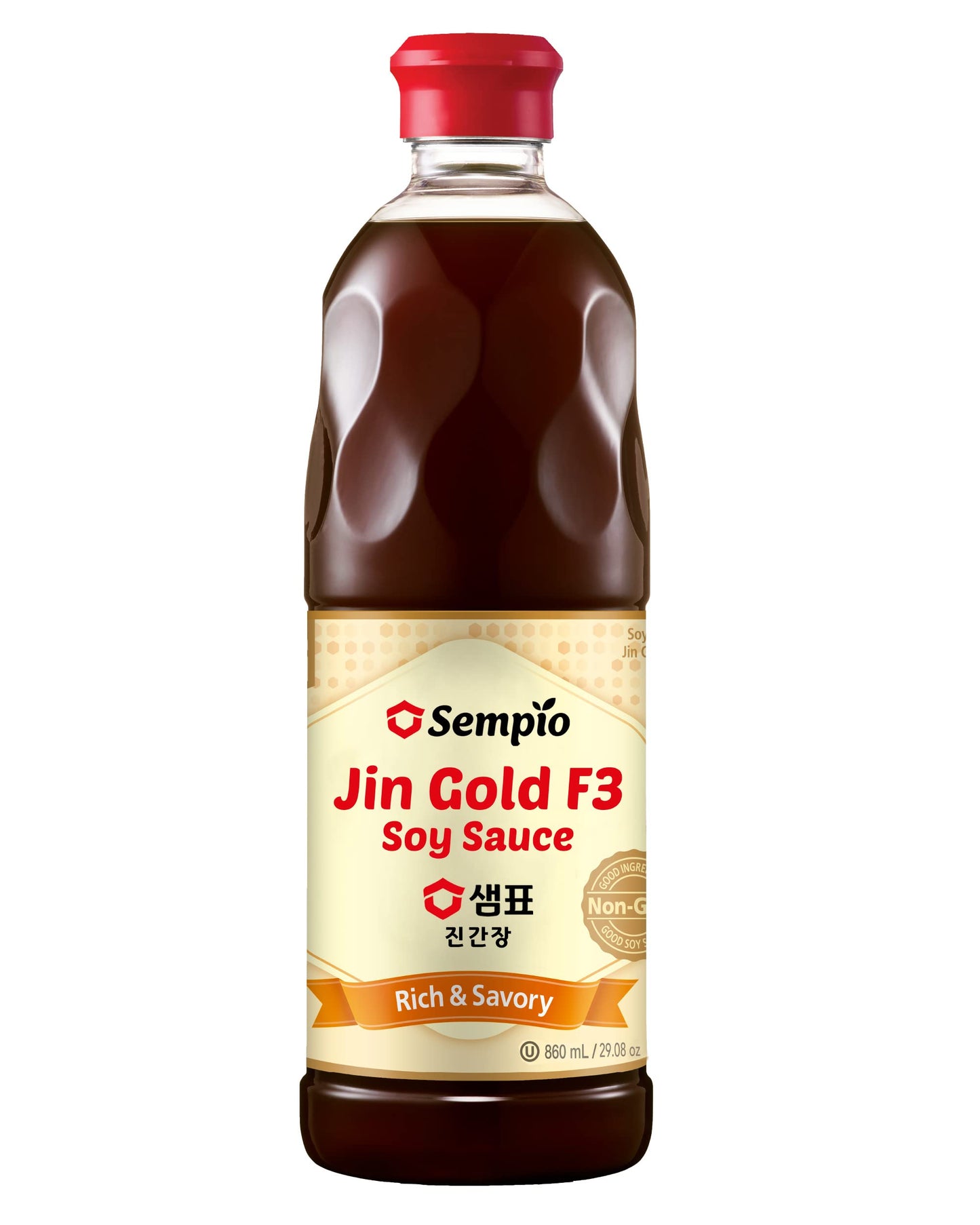 SEMPIO Soy Sauce Jin Gold F3 - Blended for Flavor, Ideal for Stir-fries, Authentic Korean Asian Cuisine, Made in Korea (29.08 fl