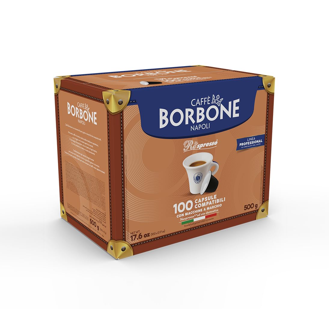 Caffè Borbone Coffee compact pieces, Nespresso Compatible, Gold Blend, 100 Count, Sweet and Refined Flavor, Model REBORO100N