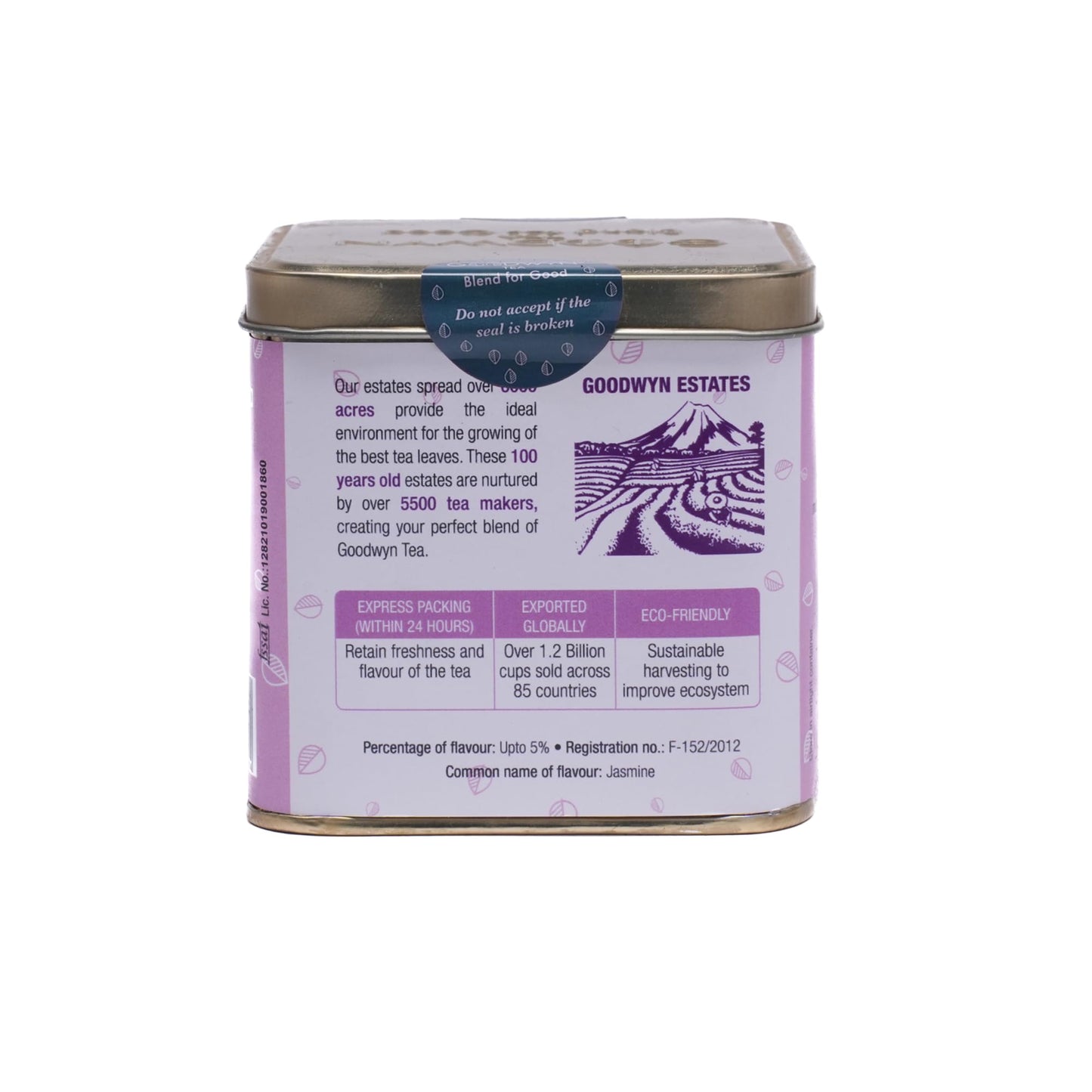 Goodwyn Jasmine Green Tea, Green Tea With Jasmine Blossoms, 100 Grams