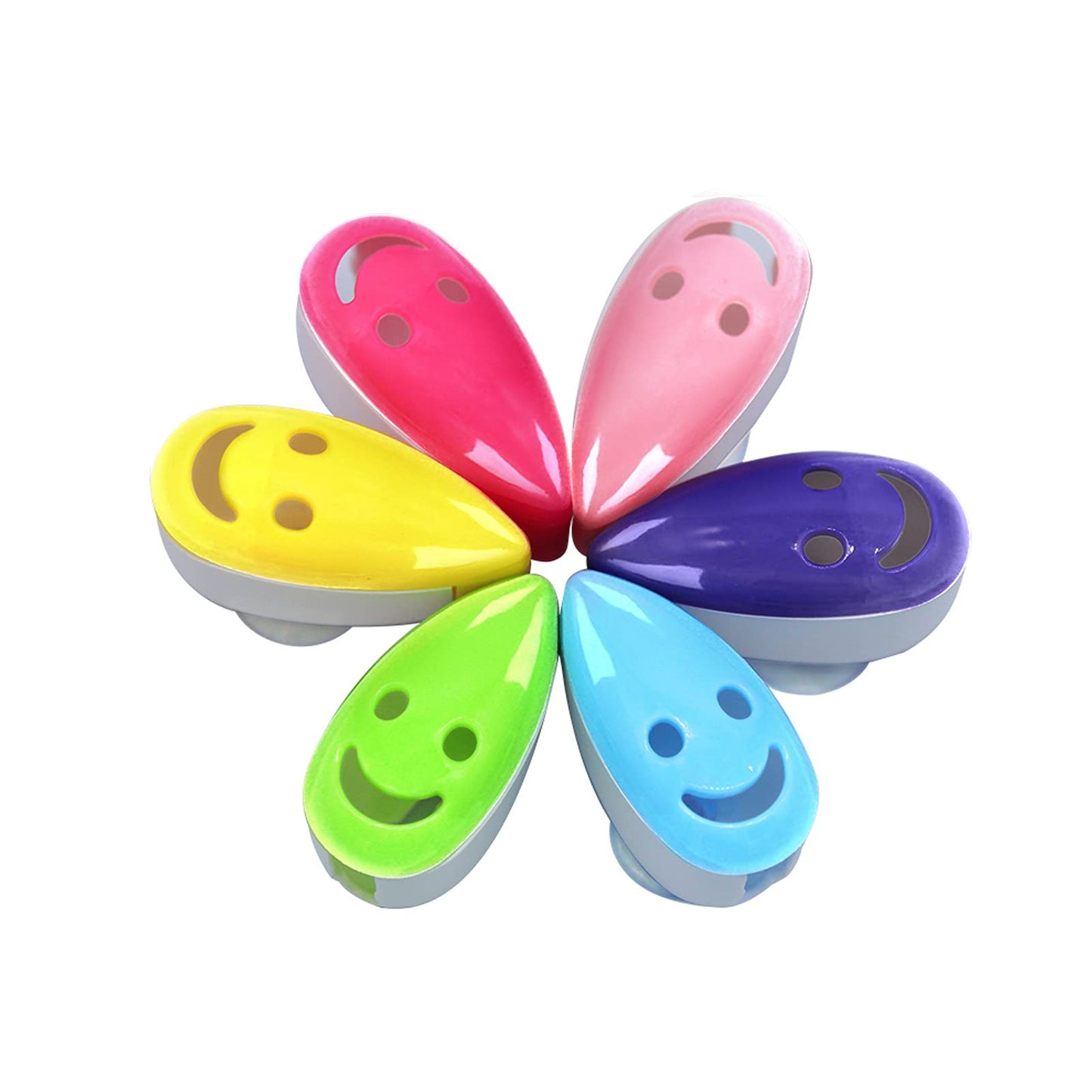 Vadoo 6Pcs Toothbrush Head Cover Cap Suction Cup Toothbrush Case Portable Toothbrush Protector Holder (Random Color)