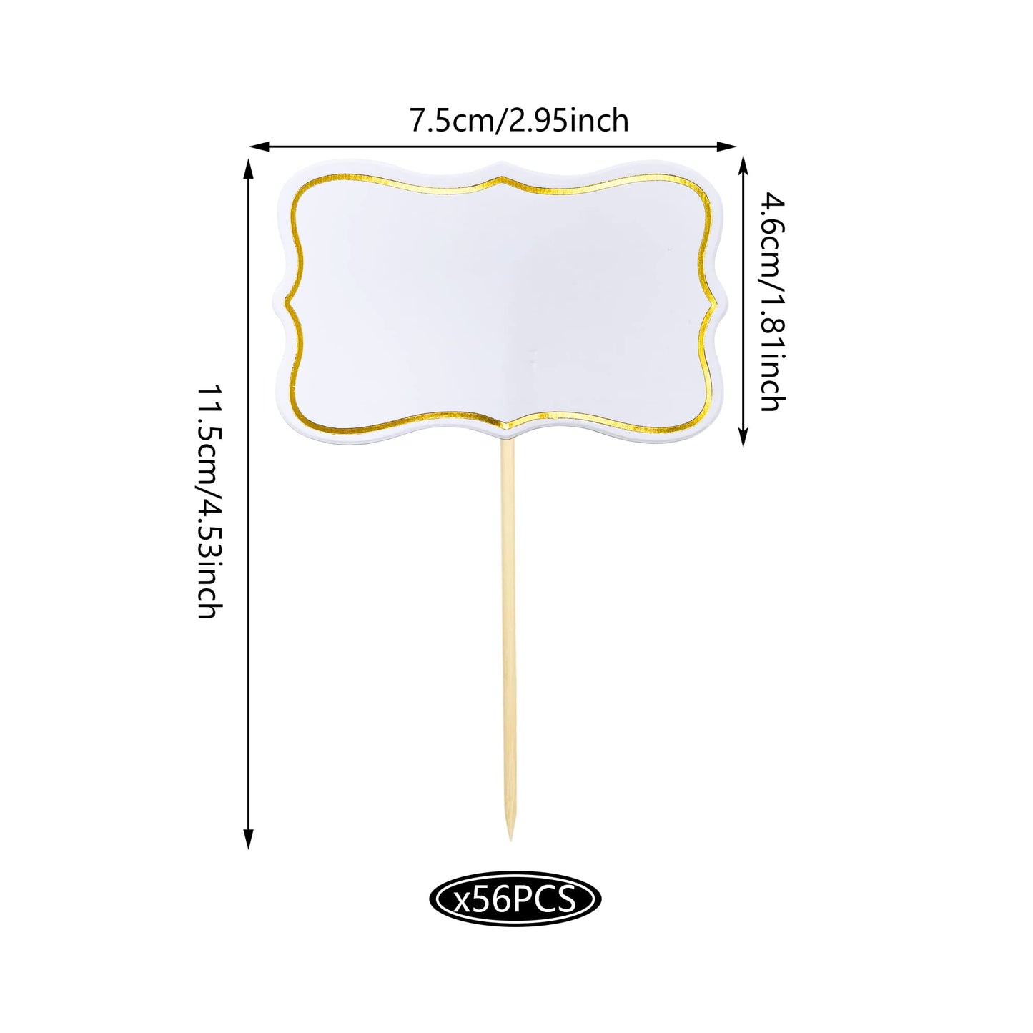 56 Pcs White Cheese Markers Cake Topper Toothpick Cupcake Toppers For Charcuterie Board Buffet Labels Blank Toothpick Flags Appe