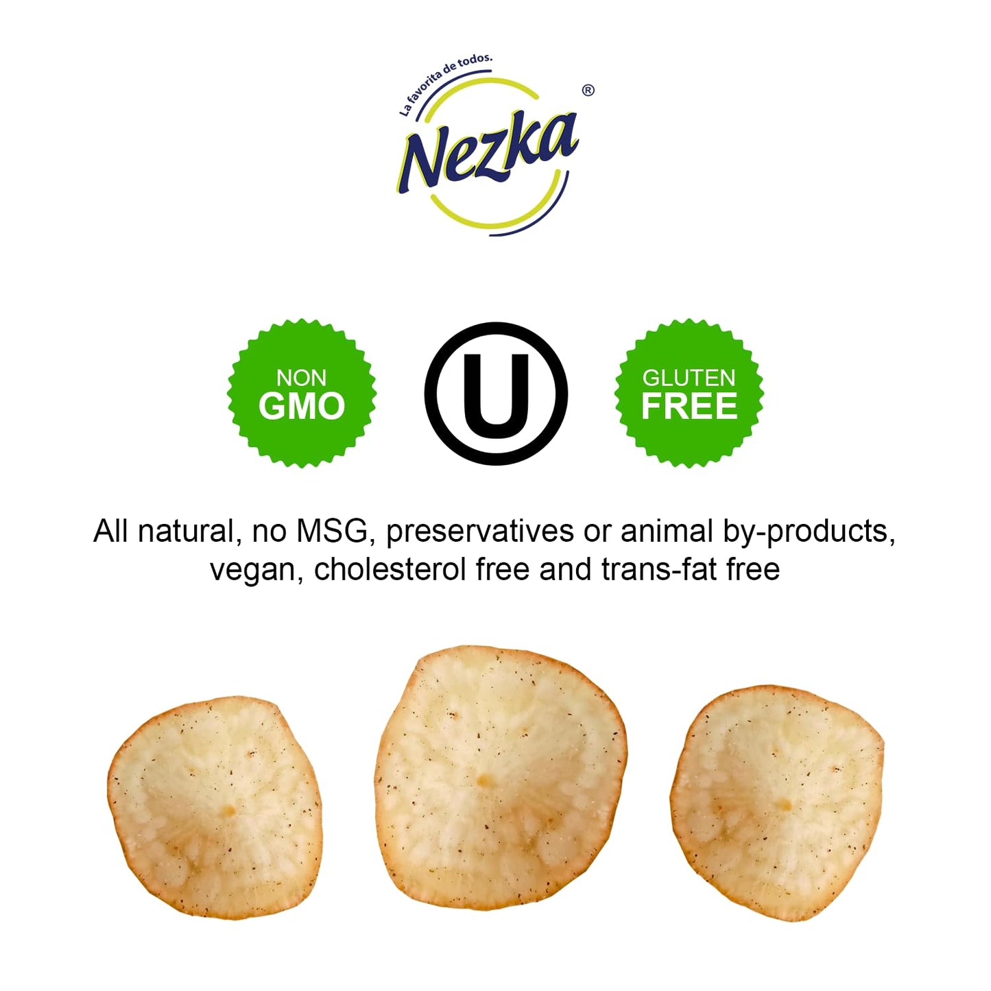Nezka Cassava Yuca Chips - Crunchy Snacks and Side Dish - Gluten Free, Vegan, Non-GMO - 13.5 Oz (Pack of 2)