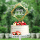 Hzgueostb Happy Birthday Cake Toppers,Led Double Sided Acrylic Mirror Gold Cake Decorations With Gift Card For Birthday Party De