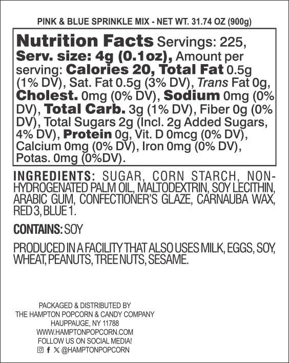 Blue & Pink Sprinkles Jimmies 1.98 Pounds Container, Gender Reveal Candy, Pink And Blue Candy, Sprinkles For Cake Decorating, Ca