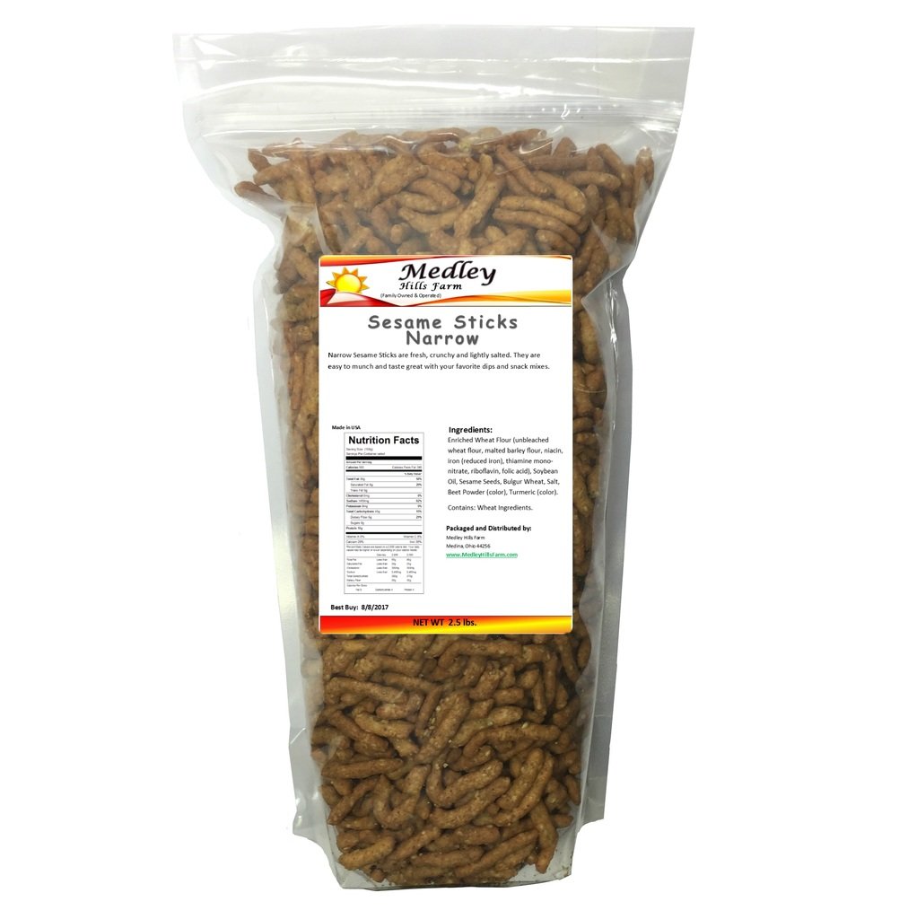 Sesame Sticks Narrow 2.5 Lbs Delicious & Fresh '' Made In The Usa ''