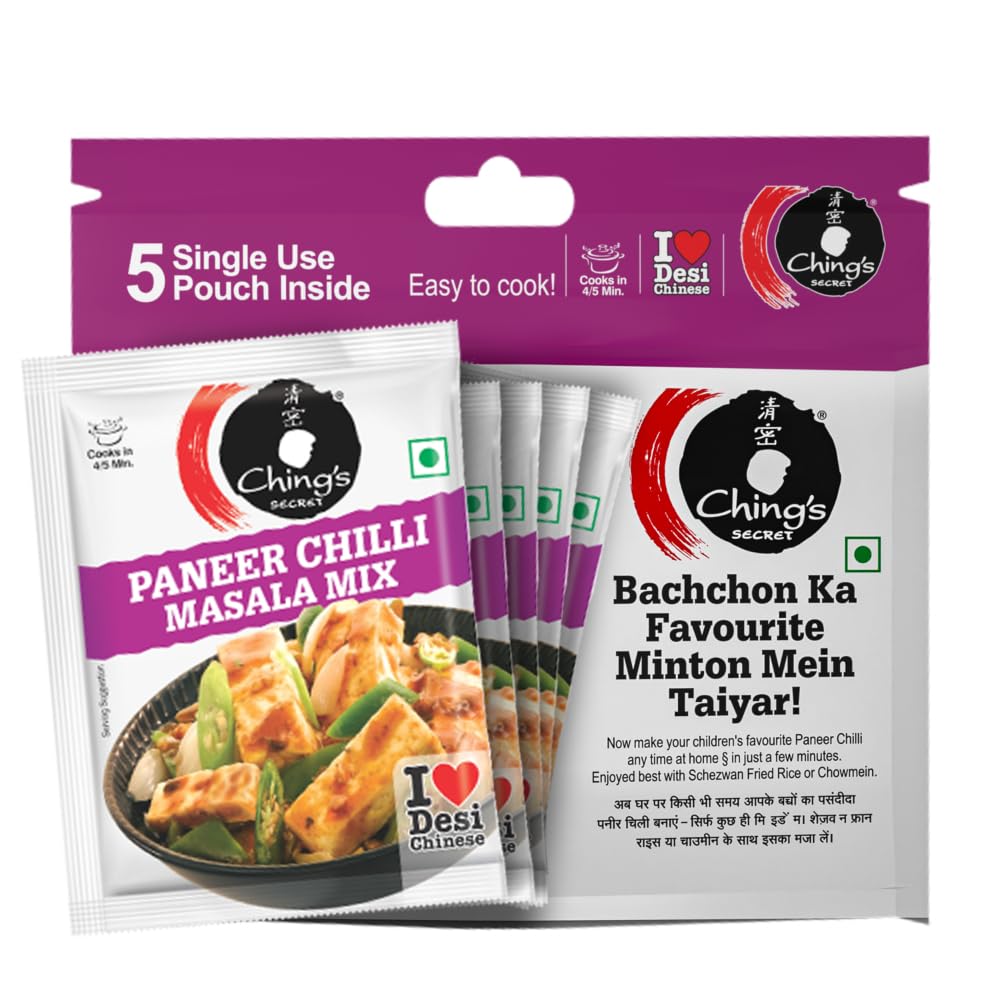 Chings Secret Paneer Chilli Masala - 5 Single Use Pouch - 100 Gram