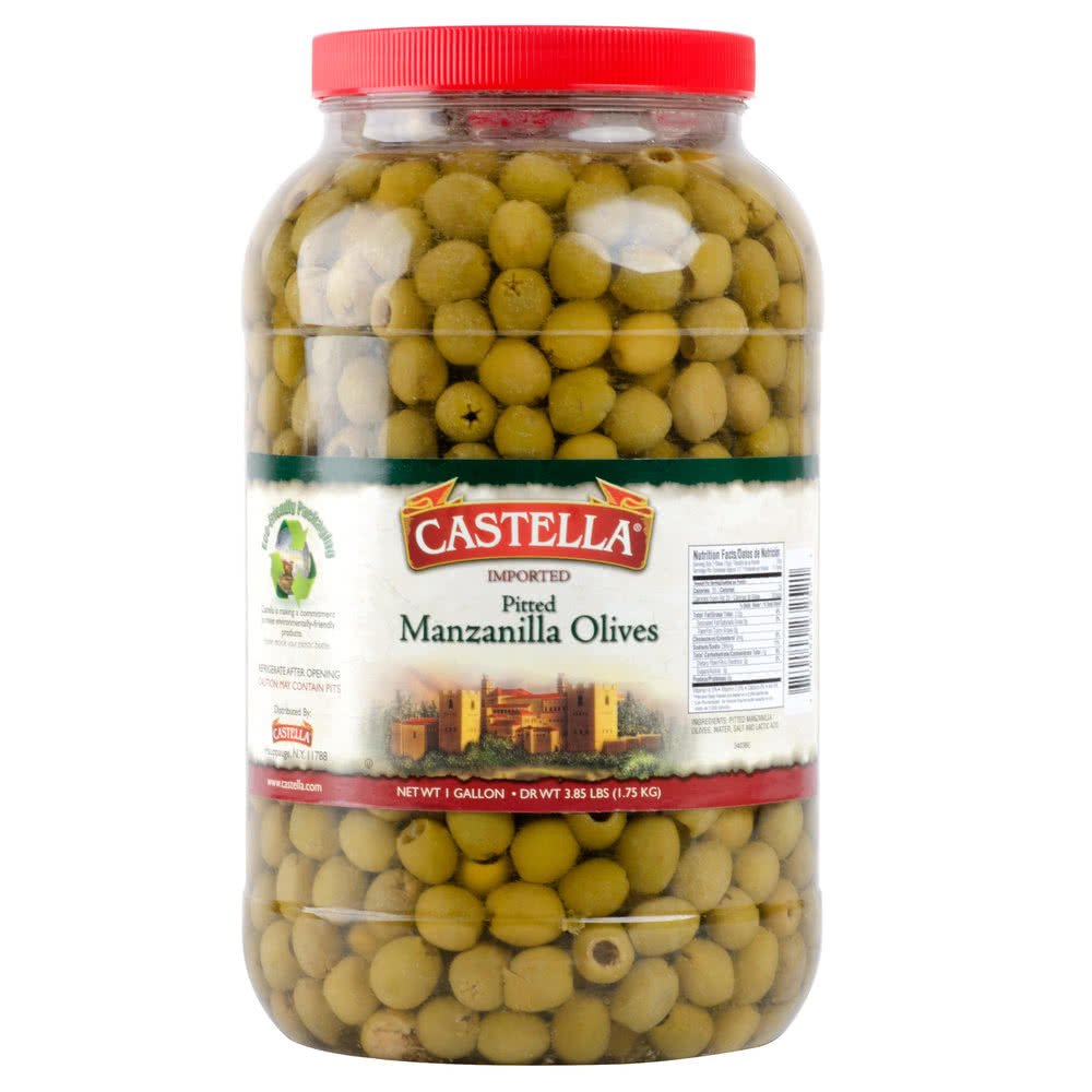 Tabletop King Manzanilla Pitted Olives - 1 Gallon