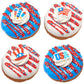 NCS USA Edible Sugar Cake Toppers - 12 Count, Red, White, Blue  , Flag, Hat