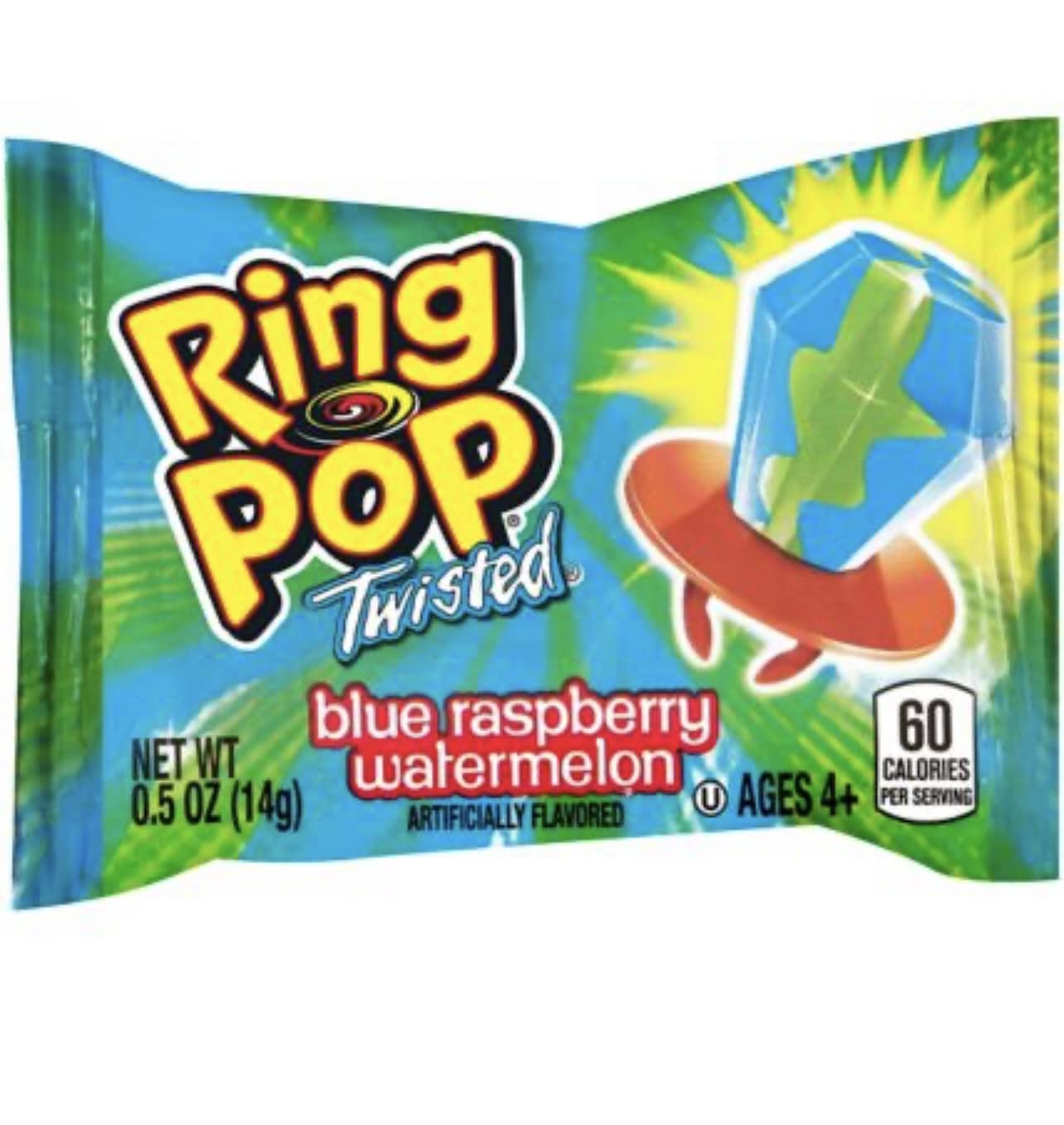 Ring Pop (2 Pack) 10 Pops Total |Individually Wrapped Lollipop Suckers W/Assorted Fruity Flavors - Fun Candy For |Easter Basket