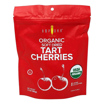 Amphora, Soft Dry Fruit Organic Cherries, 3 Ounce (Pack of 1)