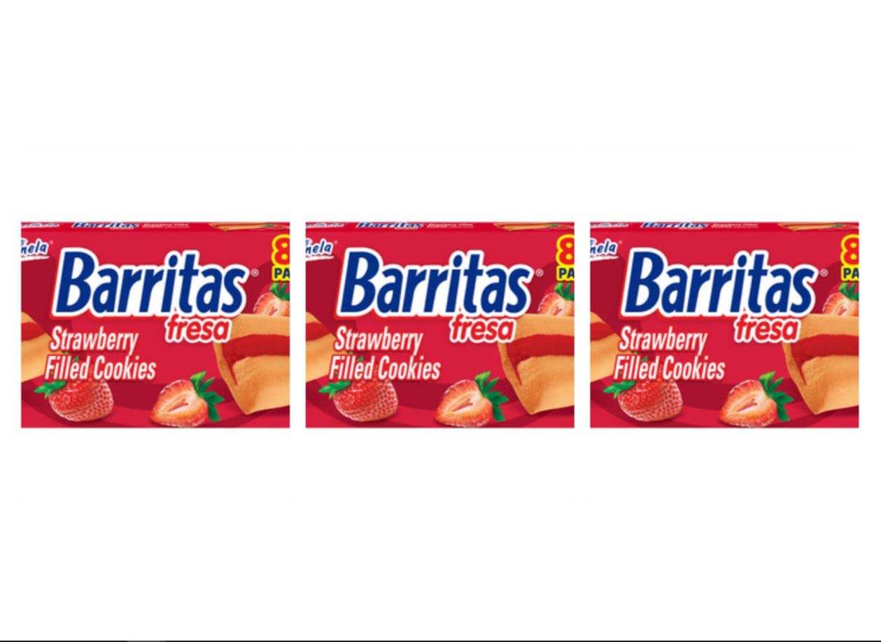 Marinela Barritas Fresa Strawberry Soft Filled Cookie Bar 3 pack (24 count)