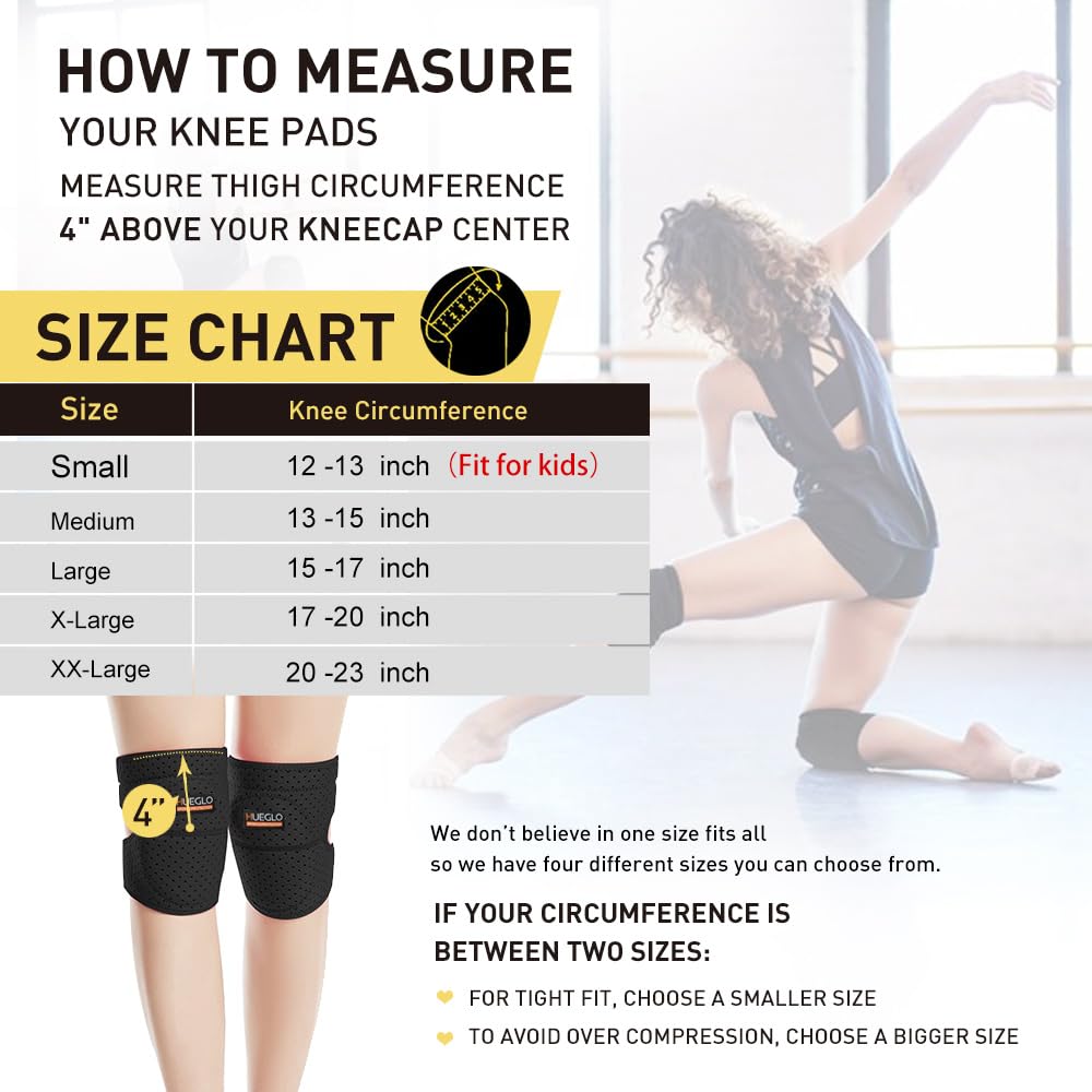 Hueglo Protective Knee Pads For Dancers,Volleyball Knee Pad For Girls,Soft Sponge Knee Pads For Avoid Floor Burns & Bruising,1Pa