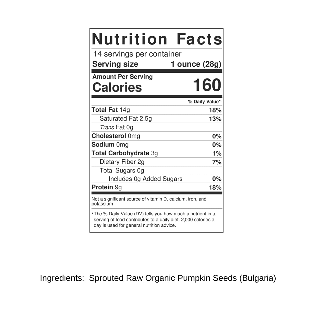Lark Ellen Farm Sprouted Organic Pumpkin Seeds, Unsalted Raw Pumpkin Seeds Organic, Pepitas, Vegan, Non GMO, Gluten Free, Paleo,