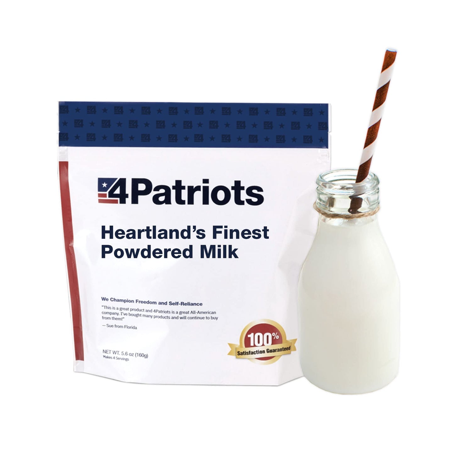 4Patriots Powdered Milk - Survival Milk, Long-Lasting Shelf Life, 5.6 oz Pack