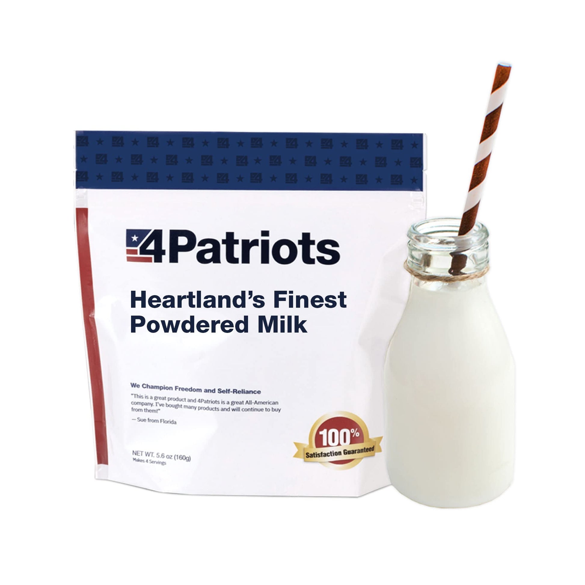 4Patriots Powdered Milk - Survival Milk, Long-Lasting Shelf Life, 5.6 oz Pack