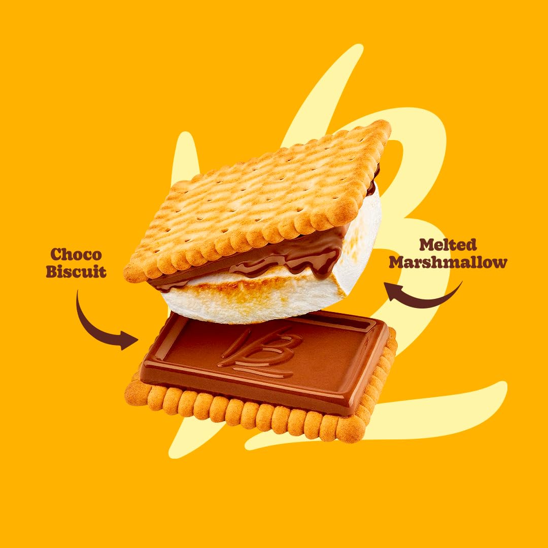 Bauducco Choco Biscuit S'mores Kit, 16.94 oz (Pack of 20) - Individually Wrapped for Easy S'mores Making with Chocolate Biscuits & Marshmallows