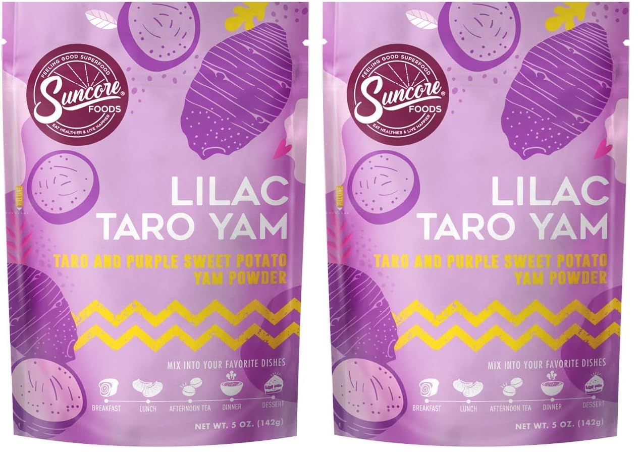 Suncore Foods Lilac Taro Yam Powder, Light Purple Food Coloring Powder, Gluten-Free, Non-GMO, 5oz (2 Pack)