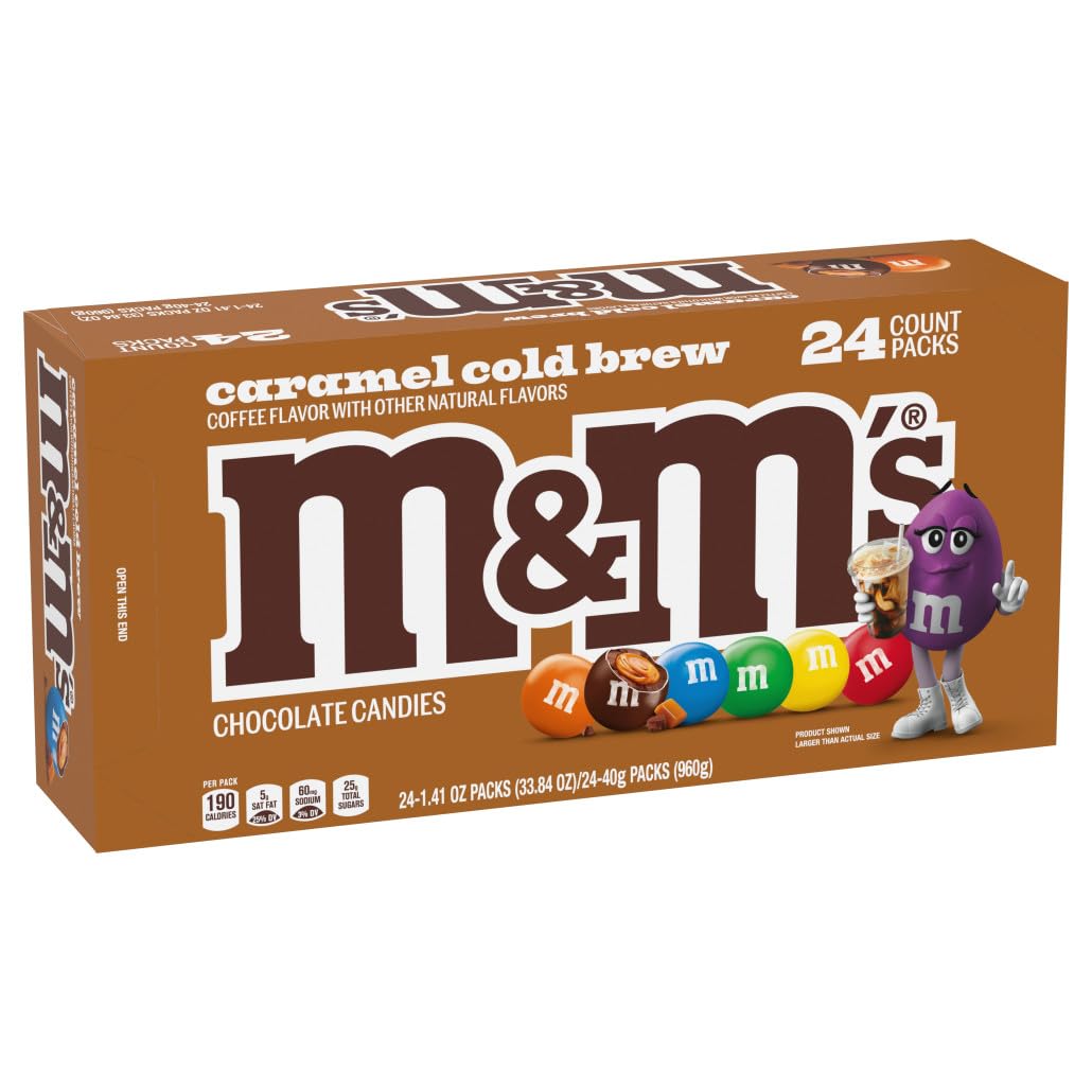 M&MS Caramel Cold Brew Chocolate Candy, 33.82 Oz, 24 Ct Bulk Box