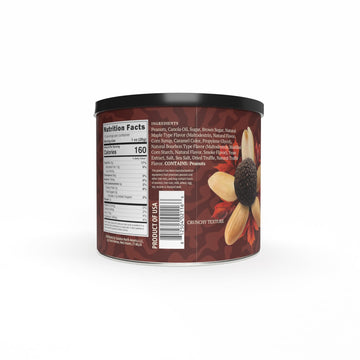 Sabatino Tartufi Gourmet Roasted Peanuts with Maple spirit-inspired flavor & Black Truffle, 10 oz Tin