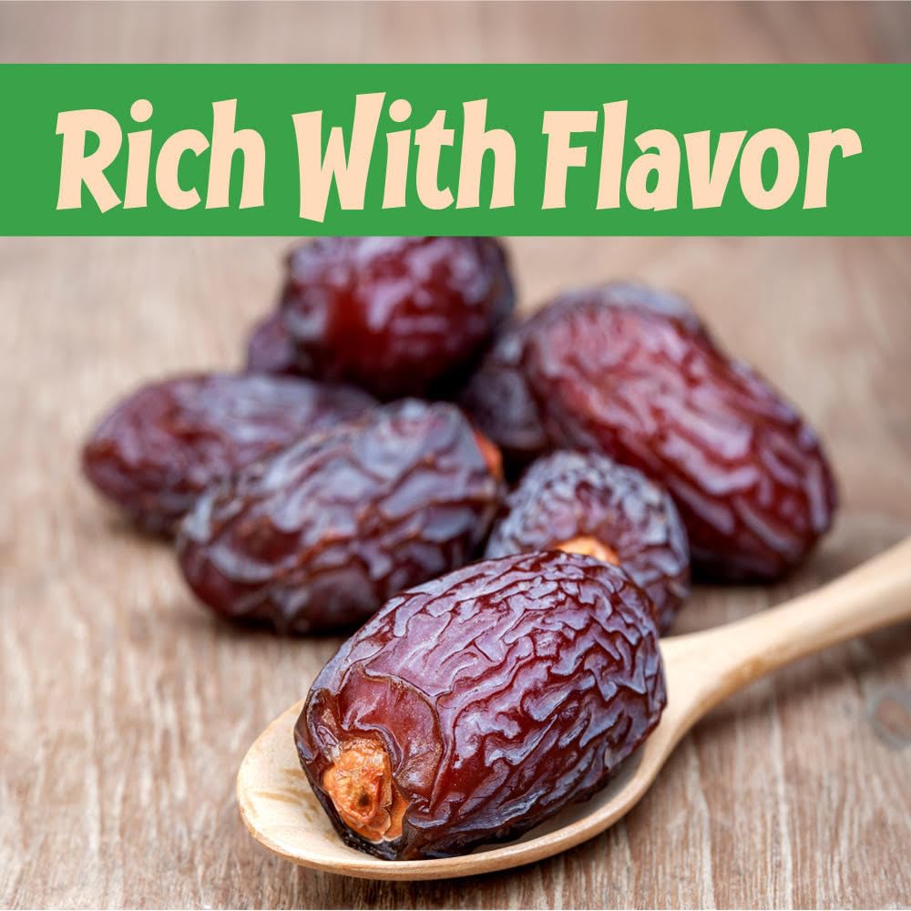Sincerely Nuts Large Unsweetened Medjool Dates, 1Lb - Fresh, No Sugar Added Date Fruit Snack - Unsulfured Medjools with Rich Nat