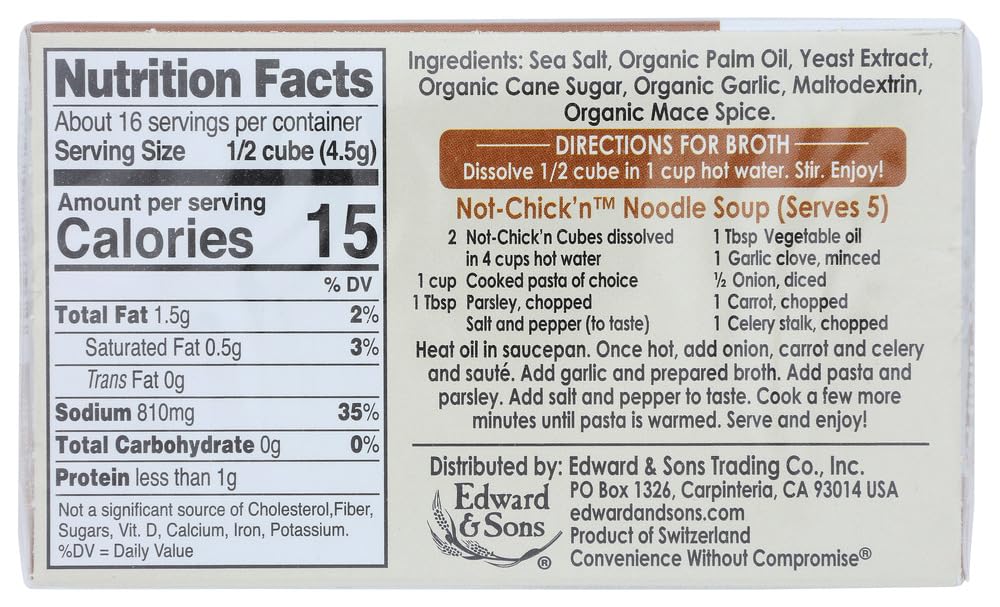 Edwards And Sons Natural Bouillon Cubes - Not Chick N - 2.5 Oz - Case Of 12