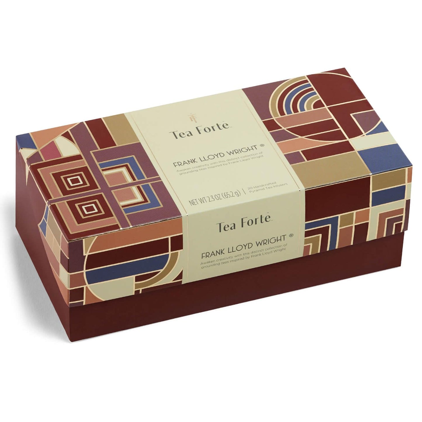 Tea Forte Frank Lloyd Wright Presentation Box Tea Sampler Gift Set, 20 Assorted Variety Handcrafted Pyramid Tea Infuser Bags