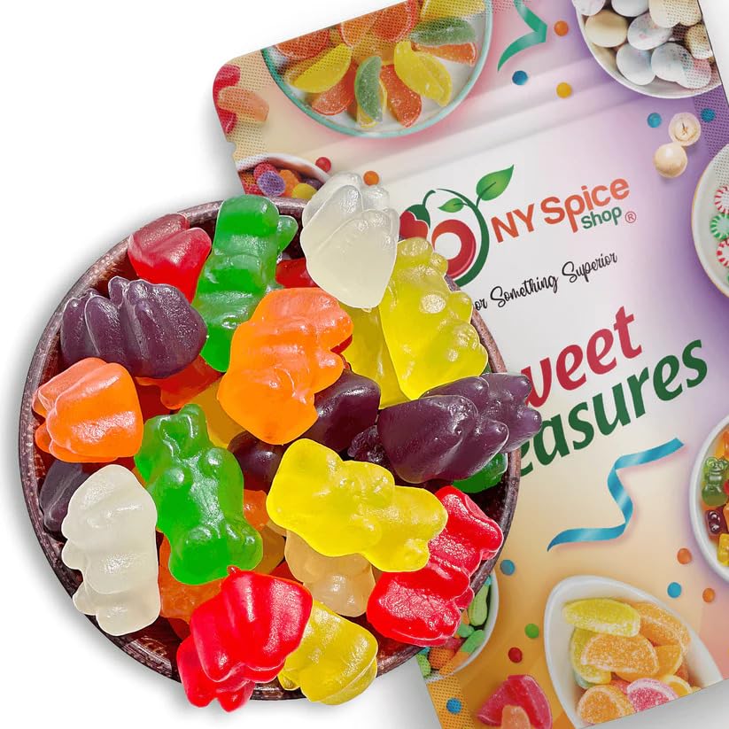 Ny Spice Shop Assorted Sugar Free Gummy Bears Bulk - 8 Ounce Gummies Bears Candy - Gummies Fruit Snacks - Chewy Candy - Flavor Gummy Candies - Gummi Bears Gift For All Occasions