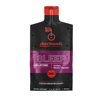 Cheribundi 100% Tart Cherry Juice Sleep Concentrate Grab & Go, 2 Fluid Ounce Pouch for Maximum Recovery with 40 Tart Cherries, 9