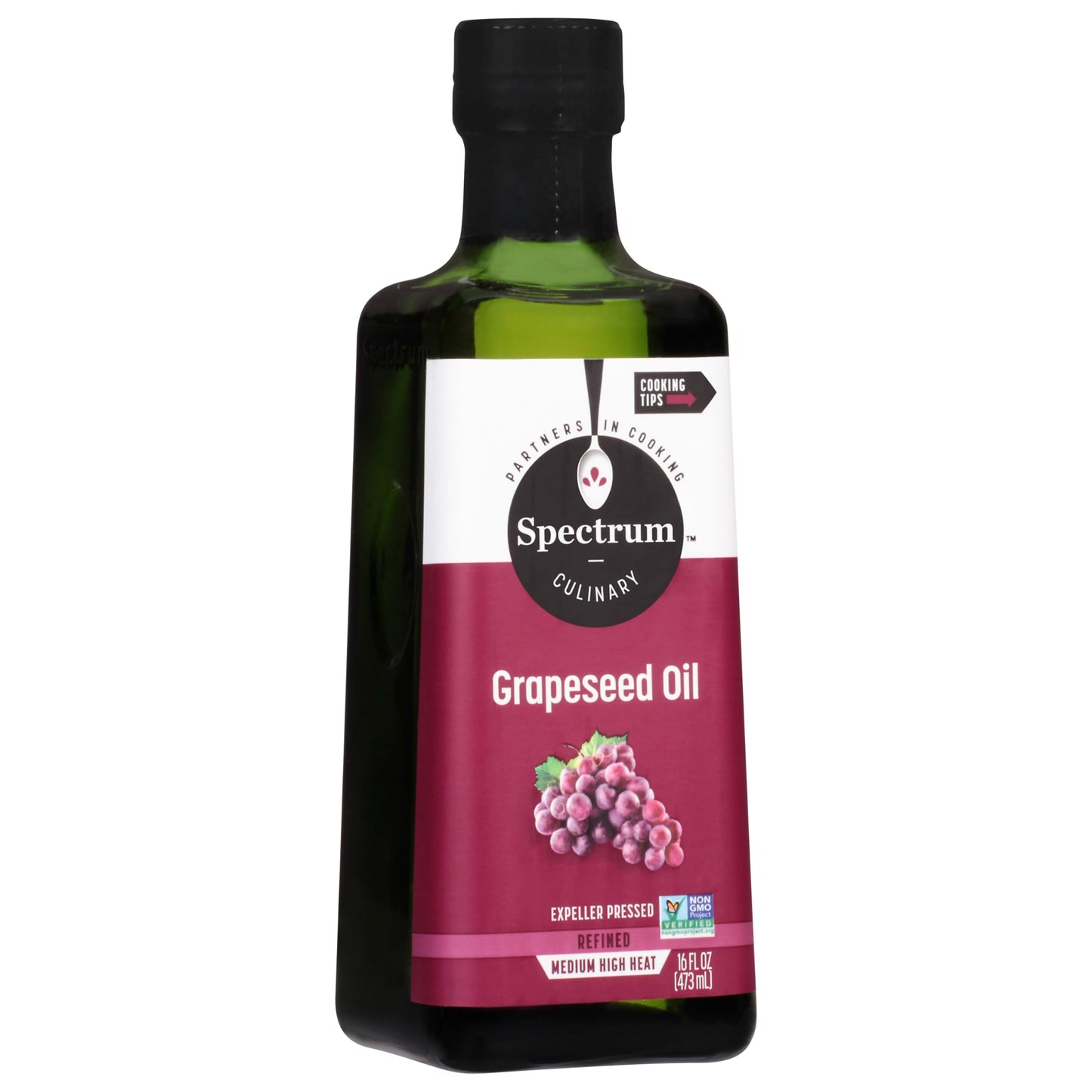 Spectrum Culinary, Grapeseed Oil, Refined, 16 Oz (Pack of 12)