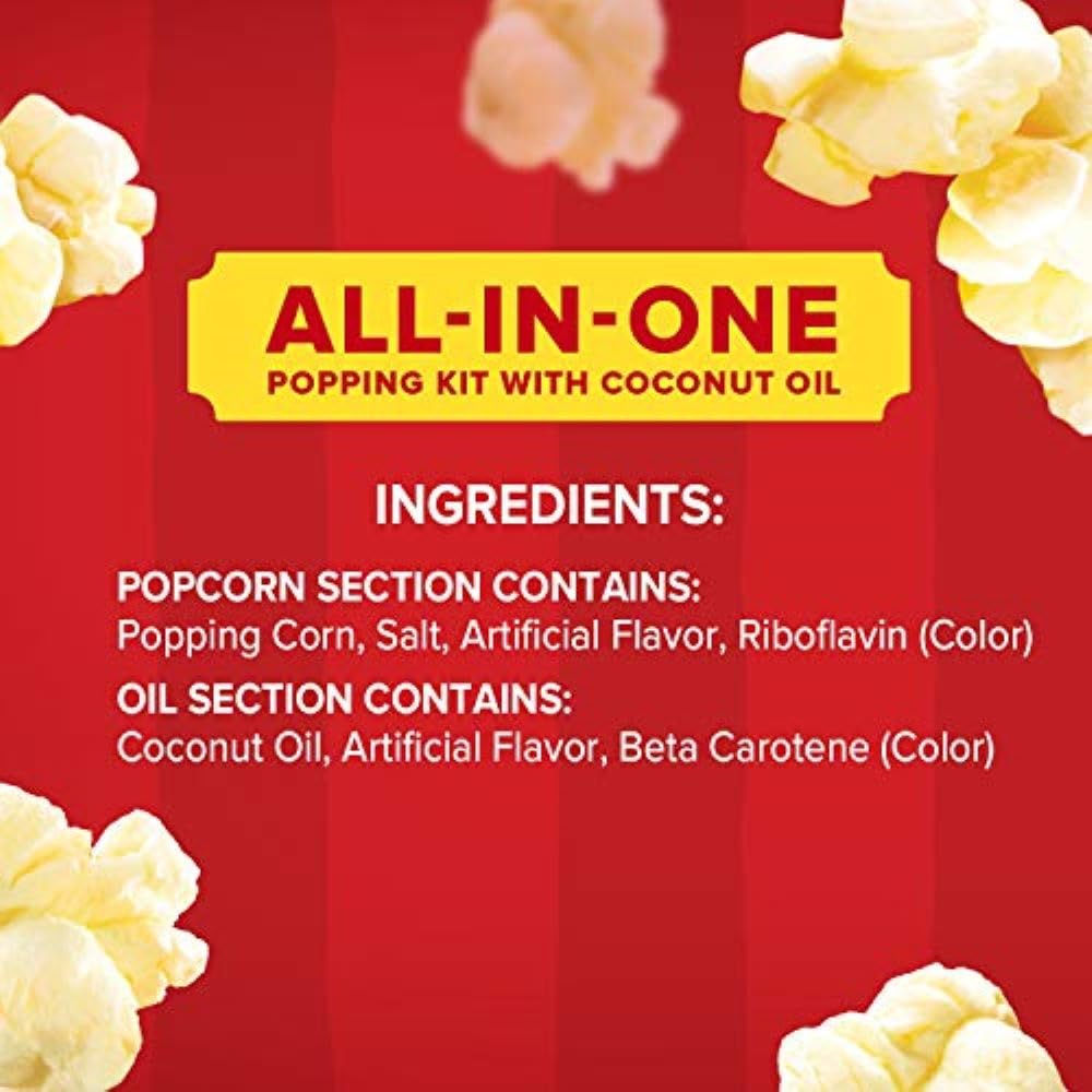 Orville Redenbachers All-In-One Popcorn Kit  with Kernels  Coconut Oil & Salt  for 6oz. Popcorn Machine  8oz. (Pack of 36)