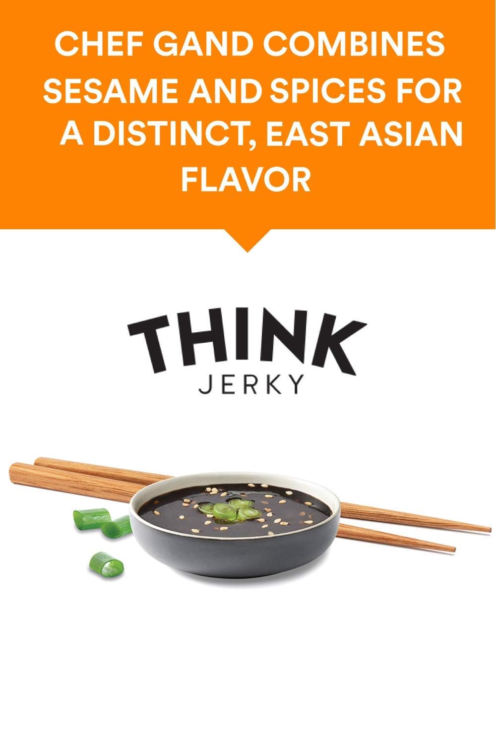 Think Jerky Sesame Teriyaki Beef Jerky, Grass-Fed, Gluten Free, Low Calorie, 1 oz Bags, 8 Pack
