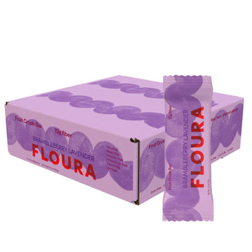 FLOURA Fiber Bars - Vegan, Gluten & Dairy Free, Low Calorie, Fruit-Forward, 10 Pack, Small Size